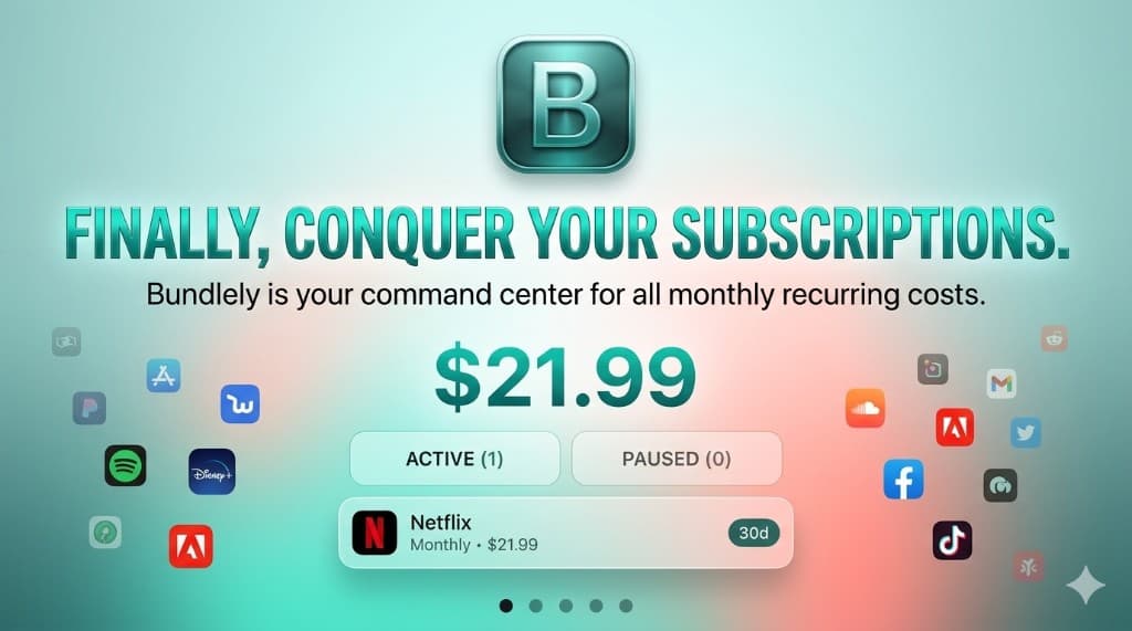 Bundlely subscription list with active and paused plans.